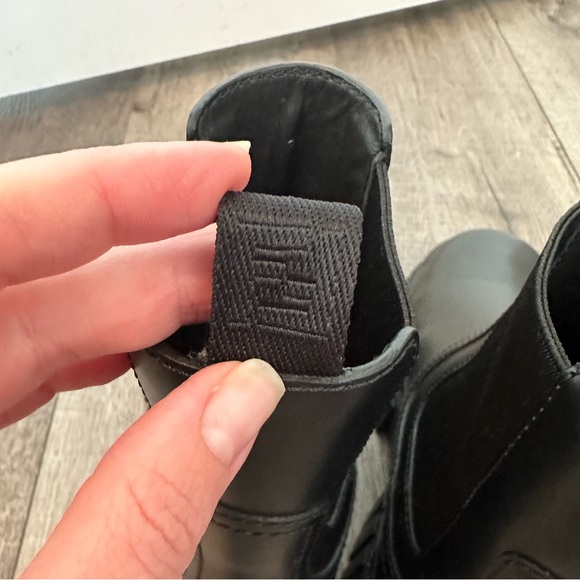 Fendi Black Leather Logo Platform Boots Size 38. - Picture 5 of 11